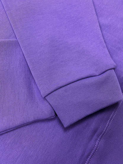 Sweat à capuche violet en jersey de coton imprimé à broderies Balenciaga