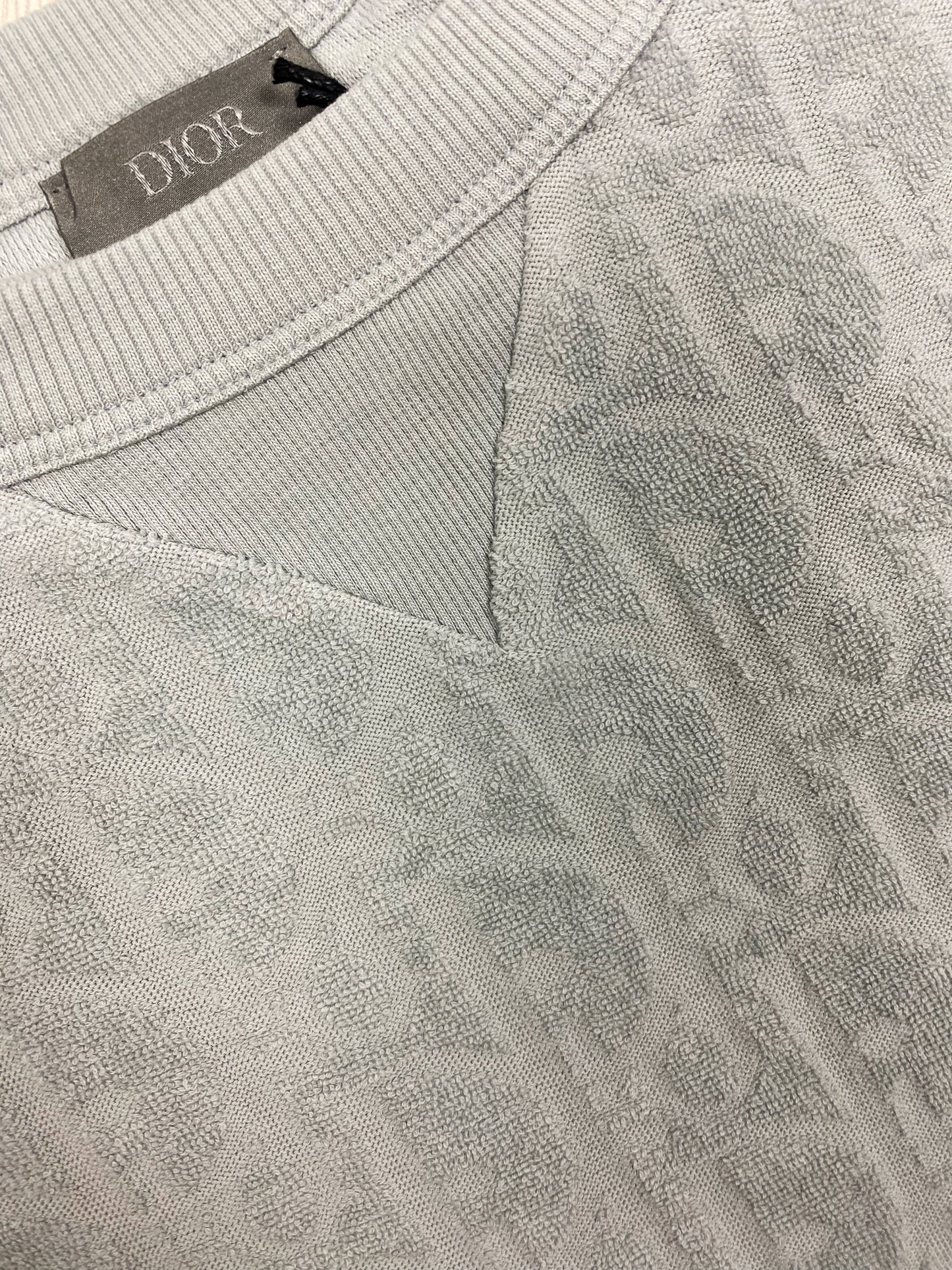 T-shirt Dior oblique gris clair coupe relax