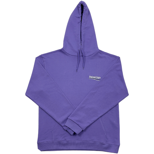 Sweat à capuche violet en jersey de coton imprimé à broderies Balenciaga