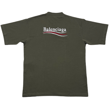 T-shirt Balenciaga en jersey de coton à broderie logo kaki