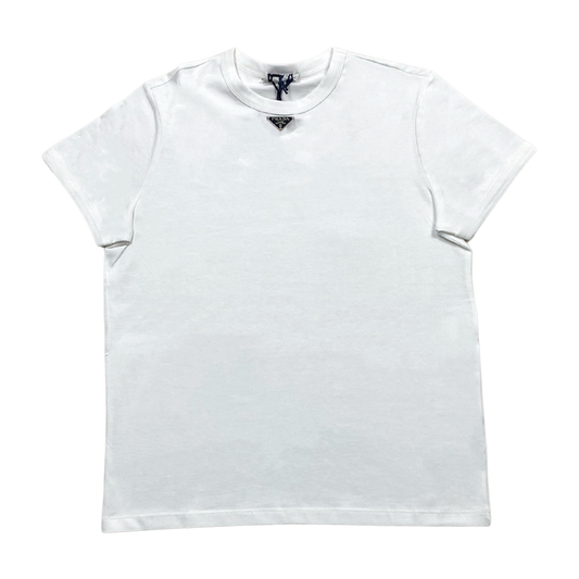 Prada camiseta de algodón con logo triangular